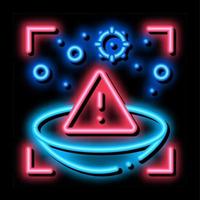 medically unsafe lens neon glow icon illustration vector