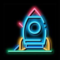 attraction rocket neon glow icon illustration vector