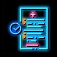 medical report neon glow icon illustration vector