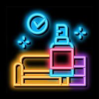 special cleaning of living room neon glow icon illustration vector