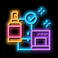 kitchen cleaning neon glow icon illustration vector
