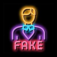 man fake photo neon glow icon illustration vector