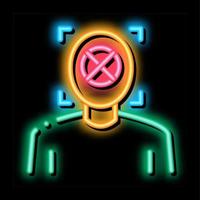 deepfake human silhouette neon glow icon illustration vector