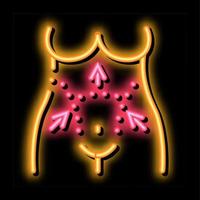 tummy tuck neon glow icon illustration vector