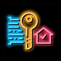 security key neon glow icon illustration vector