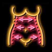 body lifting neon glow icon illustration vector