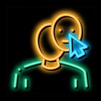 change human face neon glow icon illustration vector