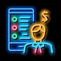 businessman talking smartphone neon glow icon illustration vector