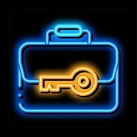 case and key neon glow icon illustration vector