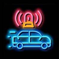 flashing police car neon glow icon illustration vector