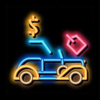 car for auction neon glow icon illustration vector