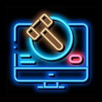 computer version of auction neon glow icon illustration vector