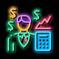 realtor transfers profit neon glow icon illustration vector