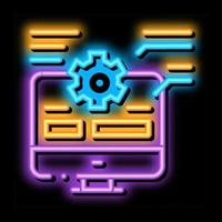 web site technician characteristics neon glow icon illustration vector