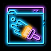 web site painting neon glow icon illustration vector