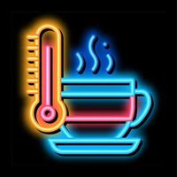 tea cup temperature neon glow icon illustration vector