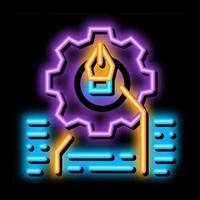 front end working and design neon glow icon illustration vector