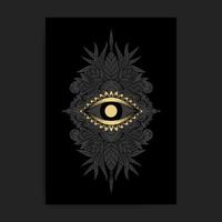 All seeing eye of god with sacred geometry decoration vector