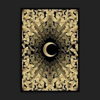 Crescent moon with butterfly frame luxury vector