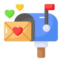 Beautiful and amazing vector of love letter mailbox, editable style