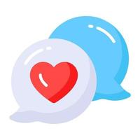 Chat bubble with heart showing concept of romantic chat vector