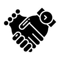 Male and female holding hands, vector icon of couple hand