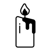 An amazing vector design of candle in trendy style, ready to use icon