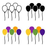 globos en estilo plano aislado vector