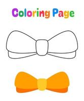 Coloring page with Bow Tie for kids vector
