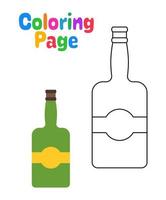Coloring page with Champagne for kids vector