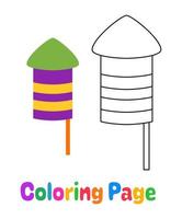 página para colorear con petardos para niños vector