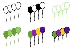 globos en estilo plano aislado vector