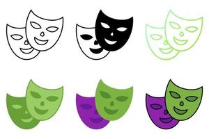 Mask Happy Sad in flat style isolated vector