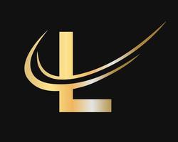 Initial monogram letter L logo design with luxury concept vector