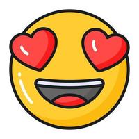 emoji que muestra expresión de amor, emoji romántico vector