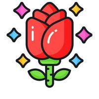 diseño de vector de flor de rosa en estilo moderno, icono editable