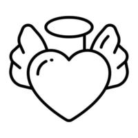 Heart with wings denoting love angel vector, easy to use icon vector