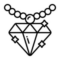 A vector icon of diamond necklace in modern and trendy style