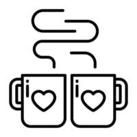 taza de café con el símbolo del corazón que muestra el concepto de amor café vector