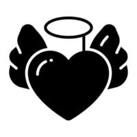 Heart with wings denoting love angel vector, easy to use icon vector