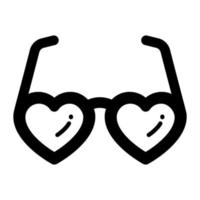 vector bien diseñado de gafas de corazón, icono premium