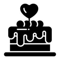 An amazing vector of cake with heart, valentine cake
