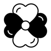 Heart shaped leaf vector of lucky flower, clover leaf