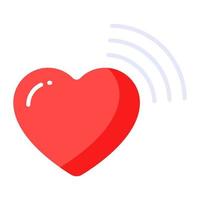 Heart with signals sign concept of heartbeat vector icon