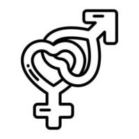 Male and female gender symbol vector, relationship icon vector