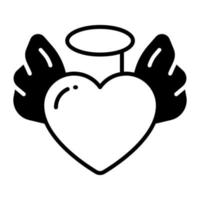 Heart with wings denoting love angel vector, easy to use icon vector