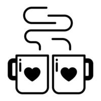 taza de café con el símbolo del corazón que muestra el concepto de amor café vector