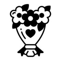 ramo de flores, hermoso icono de ramo en estilo moderno vector