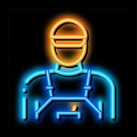 tile stacker worker neon glow icon illustration vector