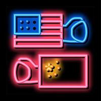 trade war around world neon glow icon illustration vector